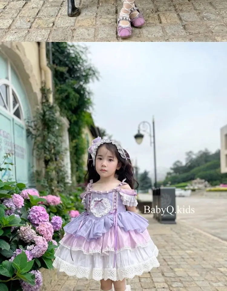 Ins Party Dress for Girls Handmade Boutique Quality Wedding Costume for Girls Dresses for Lolita for Girls Bridesmaid Dress