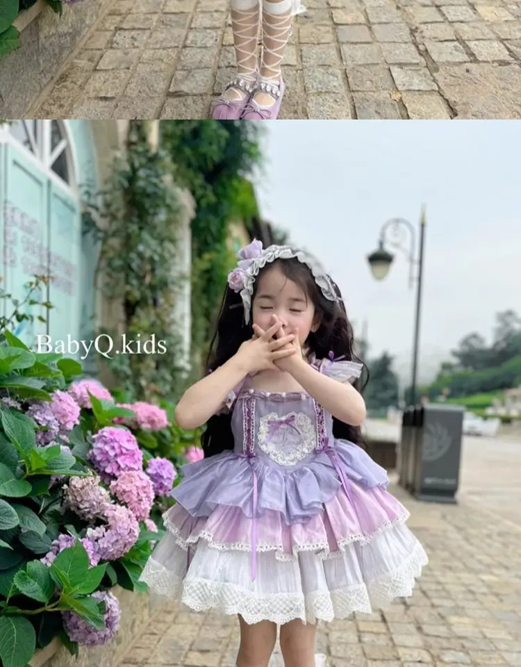 Ins Party Dress for Girls Handmade Boutique Quality Wedding Costume for Girls Dresses for Lolita for Girls Bridesmaid Dress