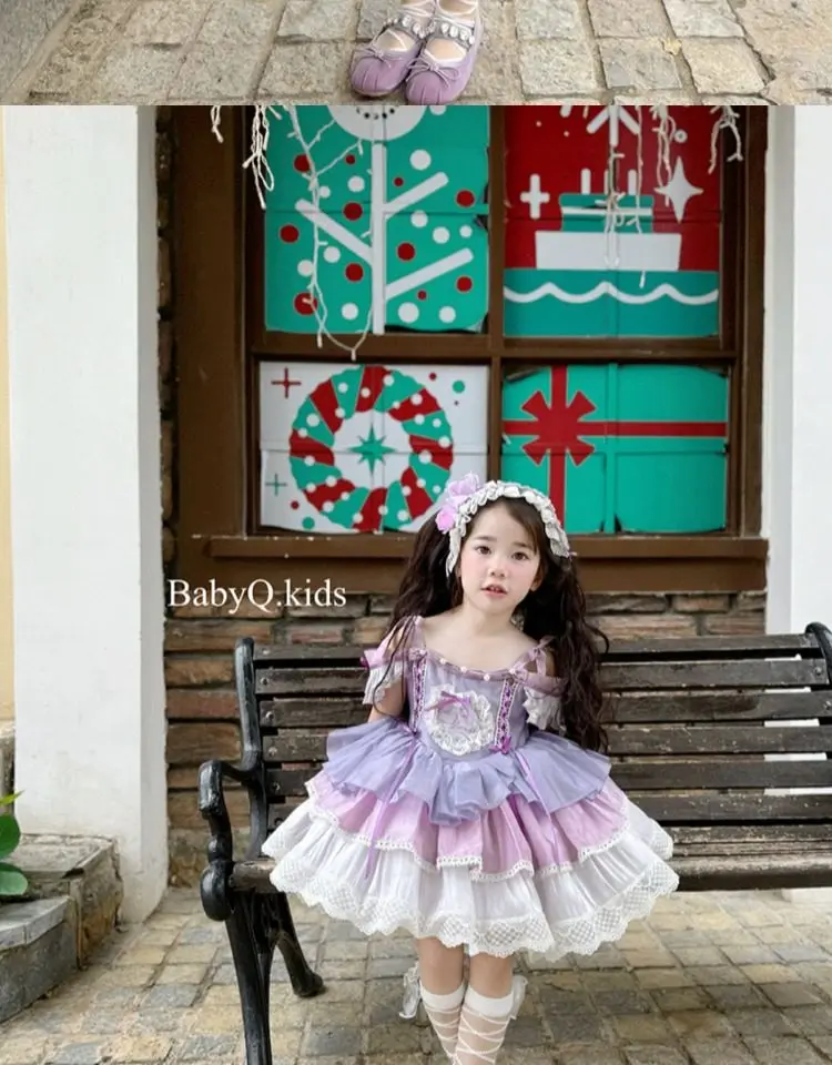 Ins Party Dress for Girls Handmade Boutique Quality Wedding Costume for Girls Dresses for Lolita for Girls Bridesmaid Dress