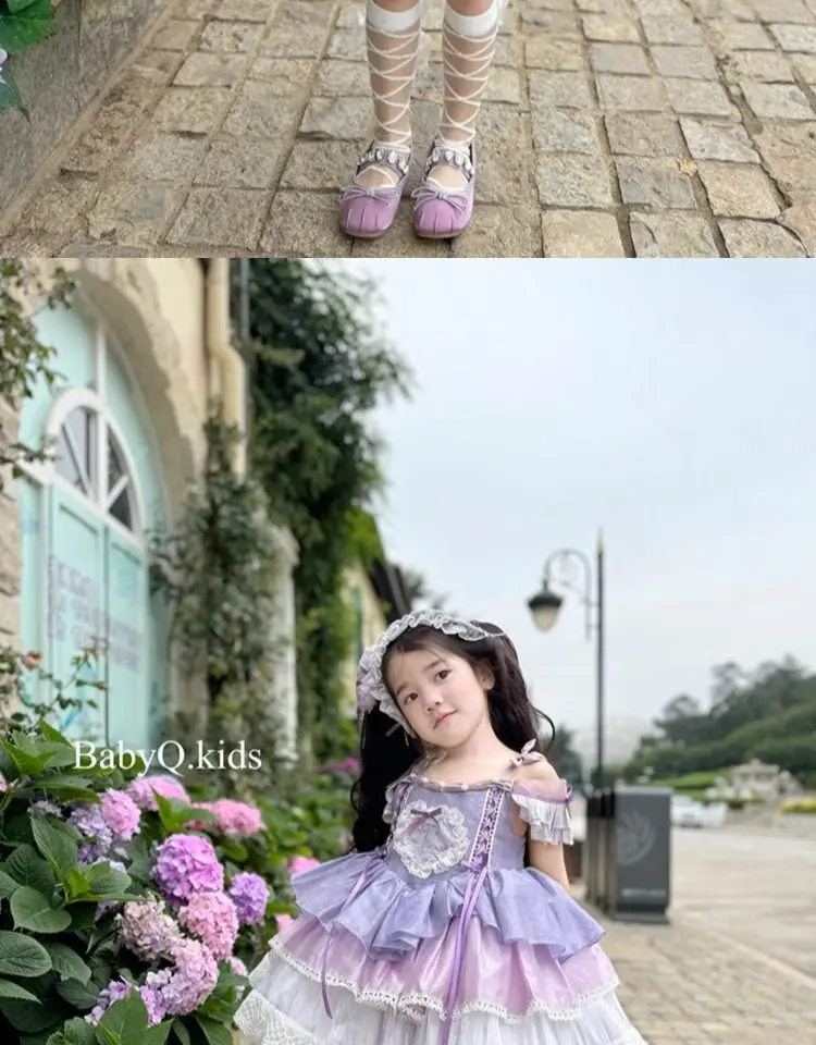 Ins Party Dress for Girls Handmade Boutique Quality Wedding Costume for Girls Dresses for Lolita for Girls Bridesmaid Dress
