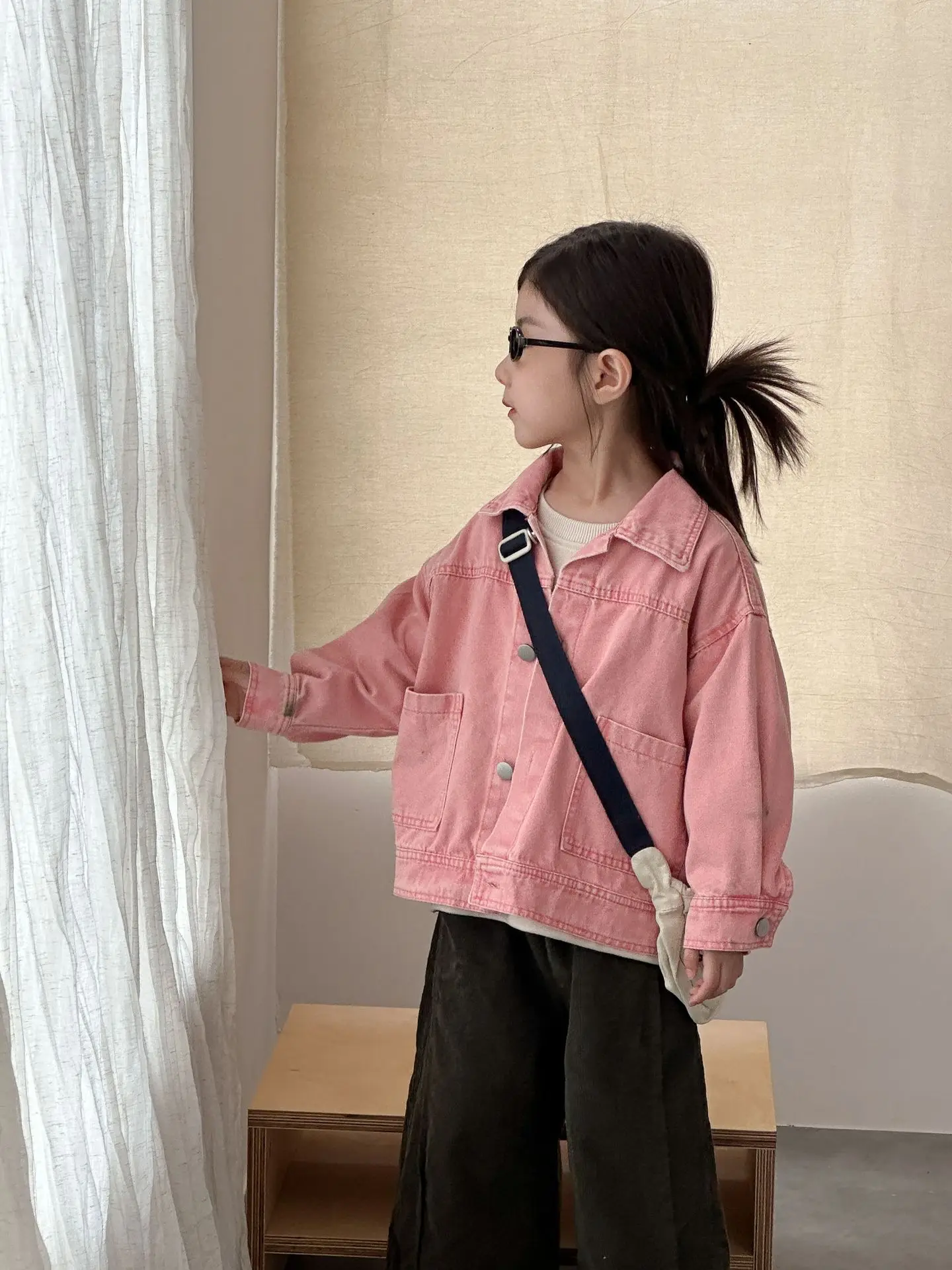 2026 Autumn New Children Long Sleeve Coat Solid Girls Loose Denim Jacket Boys Fashion Casual Cardigan Baby Tops Kids Clothes