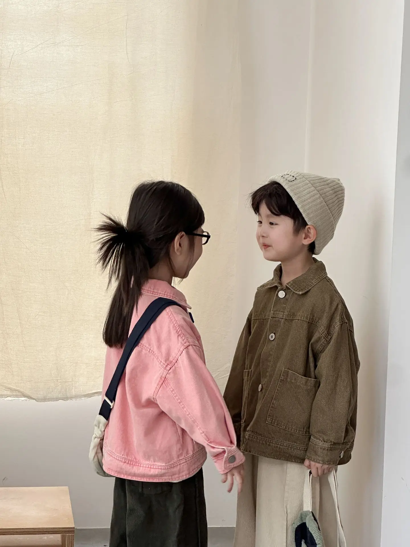 2026 Autumn New Children Long Sleeve Coat Solid Girls Loose Denim Jacket Boys Fashion Casual Cardigan Baby Tops Kids Clothes