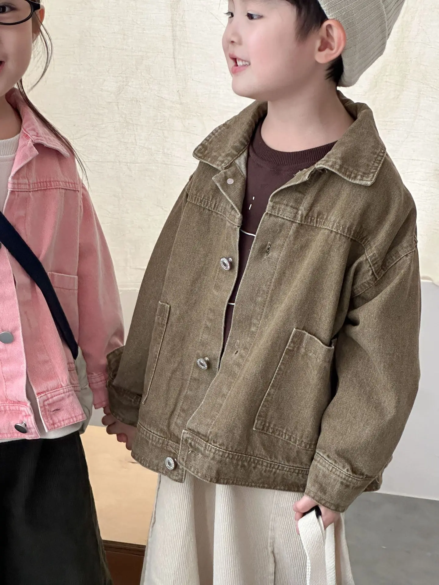 2026 Autumn New Children Long Sleeve Coat Solid Girls Loose Denim Jacket Boys Fashion Casual Cardigan Baby Tops Kids Clothes