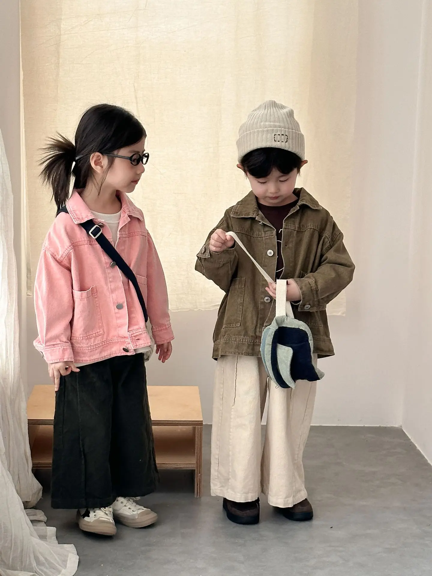 2026 Autumn New Children Long Sleeve Coat Solid Girls Loose Denim Jacket Boys Fashion Casual Cardigan Baby Tops Kids Clothes