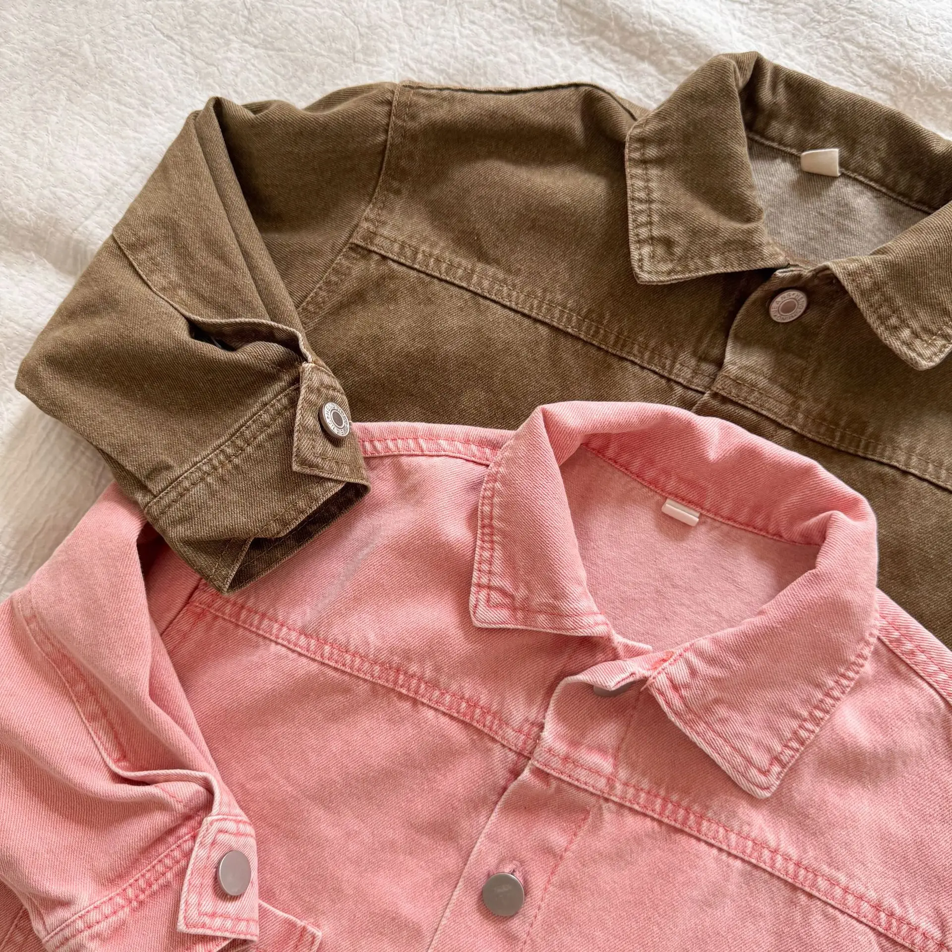 2026 Autumn New Children Long Sleeve Coat Solid Girls Loose Denim Jacket Boys Fashion Casual Cardigan Baby Tops Kids Clothes