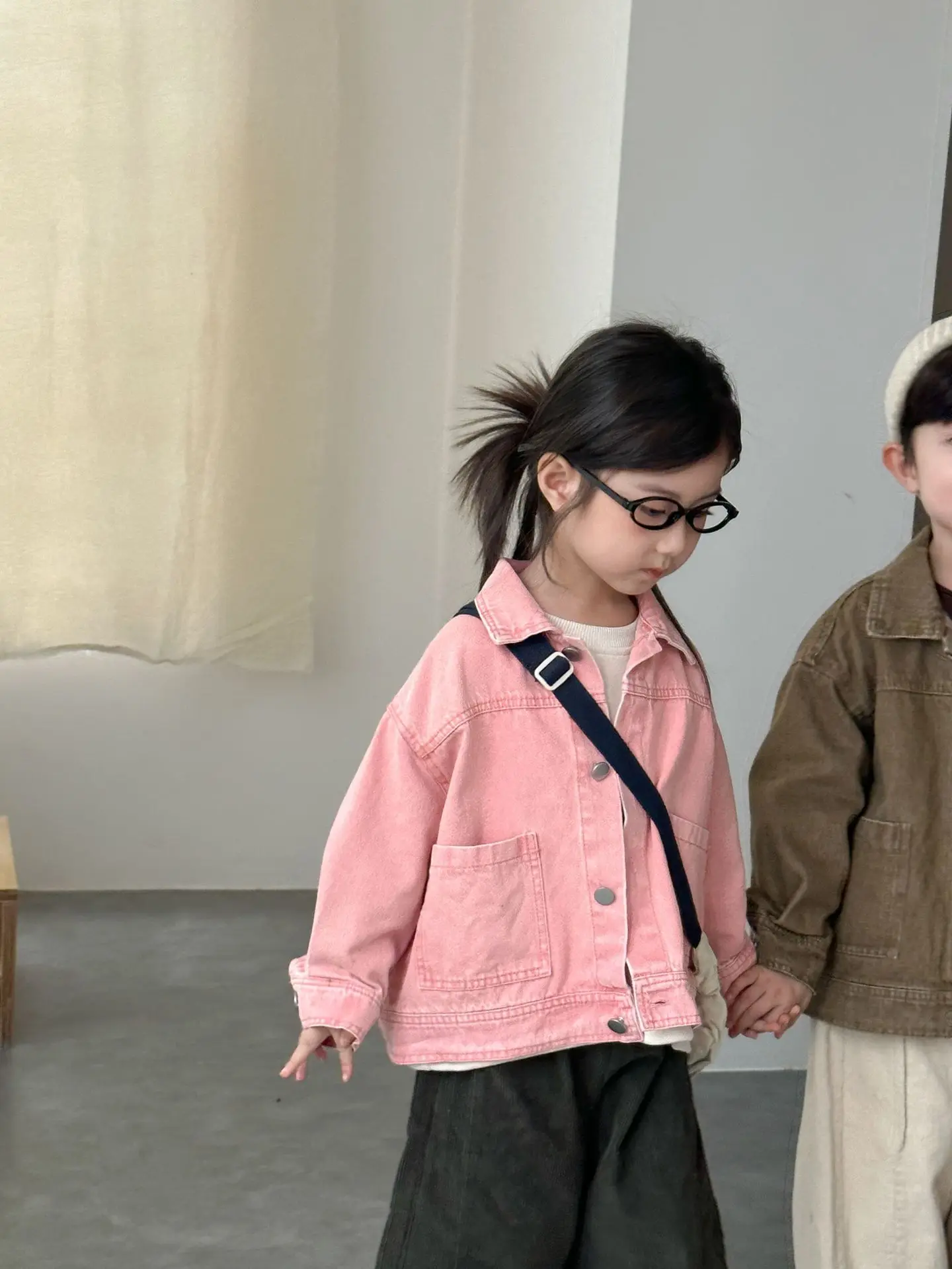 2026 Autumn New Children Long Sleeve Coat Solid Girls Loose Denim Jacket Boys Fashion Casual Cardigan Baby Tops Kids Clothes