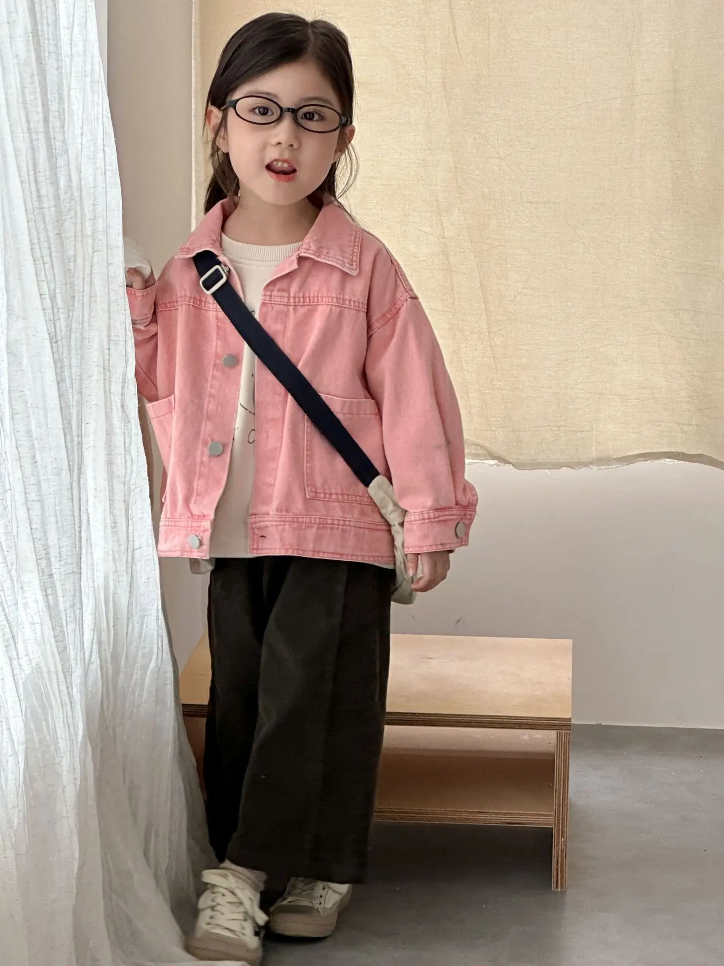 2026 Autumn New Children Long Sleeve Coat Solid Girls Loose Denim Jacket Boys Fashion Casual Cardigan Baby Tops Kids Clothes