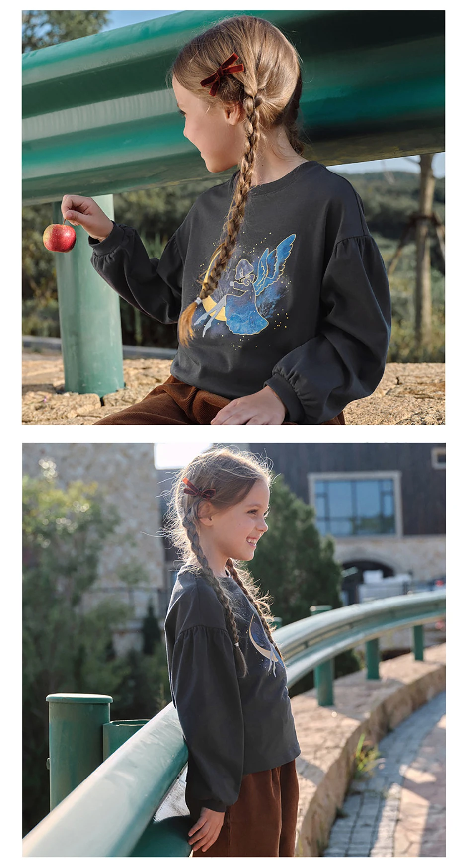Dave Bella Spring Autumn Girls Long Sleeve T-Shirt Children Printed Top Undershirt Casual Sweet Outdoor Party Clothes DK1260329