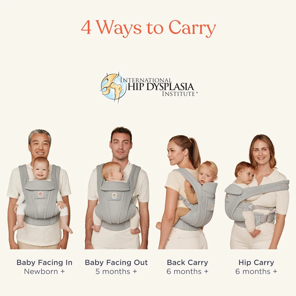 Egobaby Omini the 360 Is a Breathable Mesh Baby Carrier with Ventilation All Around. Designed for Infants to Toddlers. Features Lumbar Support.