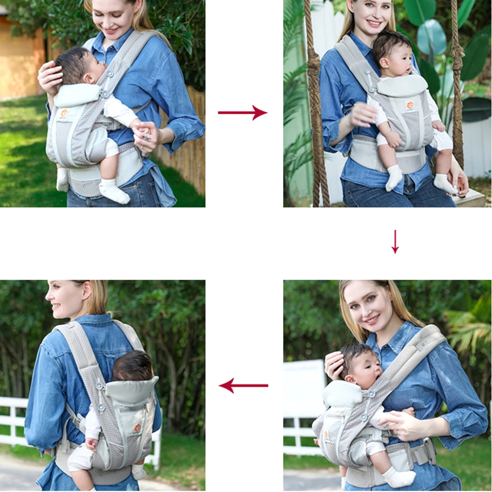 Egobaby Omini the 360 Is a Breathable Mesh Baby Carrier with Ventilation All Around. Designed for Infants to Toddlers. Features Lumbar Support.