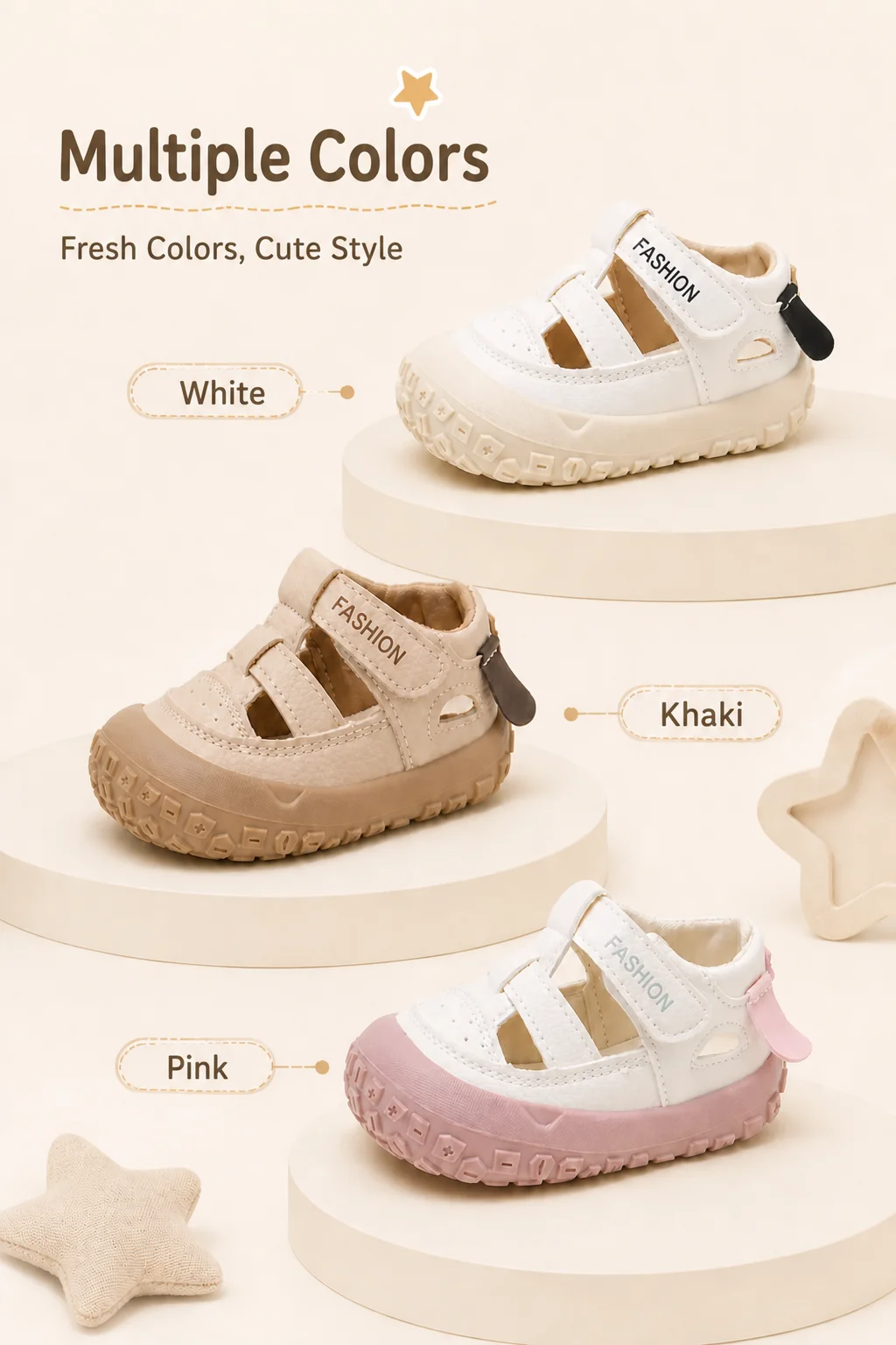 PU Leather Summer Sandals For Children Cute Dog Boy's Girl's Sandals Anti-slippery Ergonomics Barefoot Sandals For Children