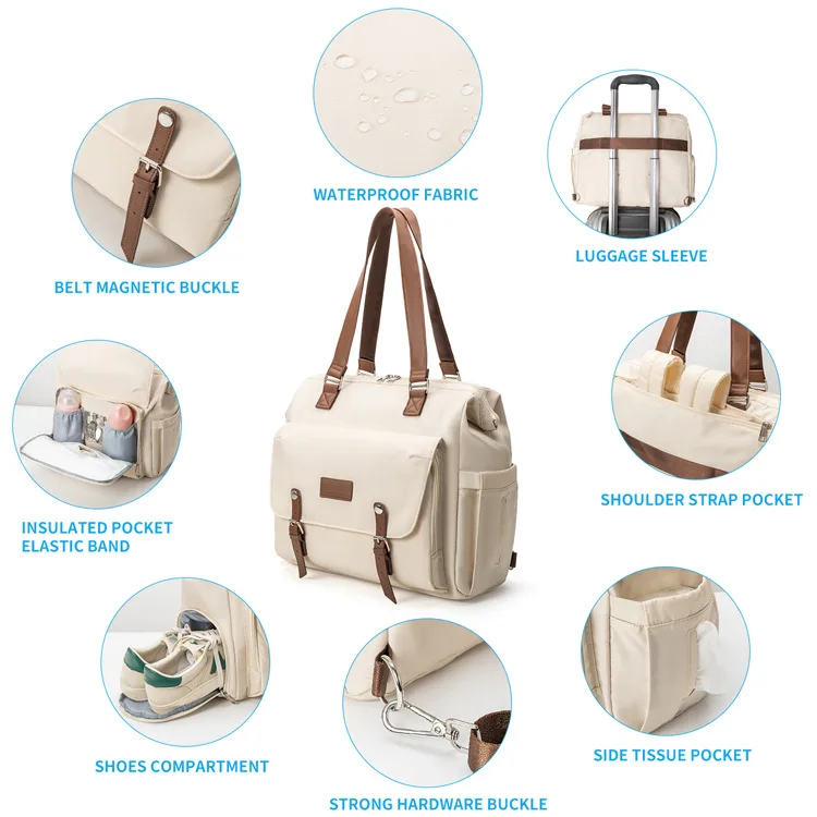 PANGDUBE Diaper Bag Backpack Large Capacity Waterproof Maternity Nappy Bag with Insulated Bottle Pocket Shoe Compartment Luggage