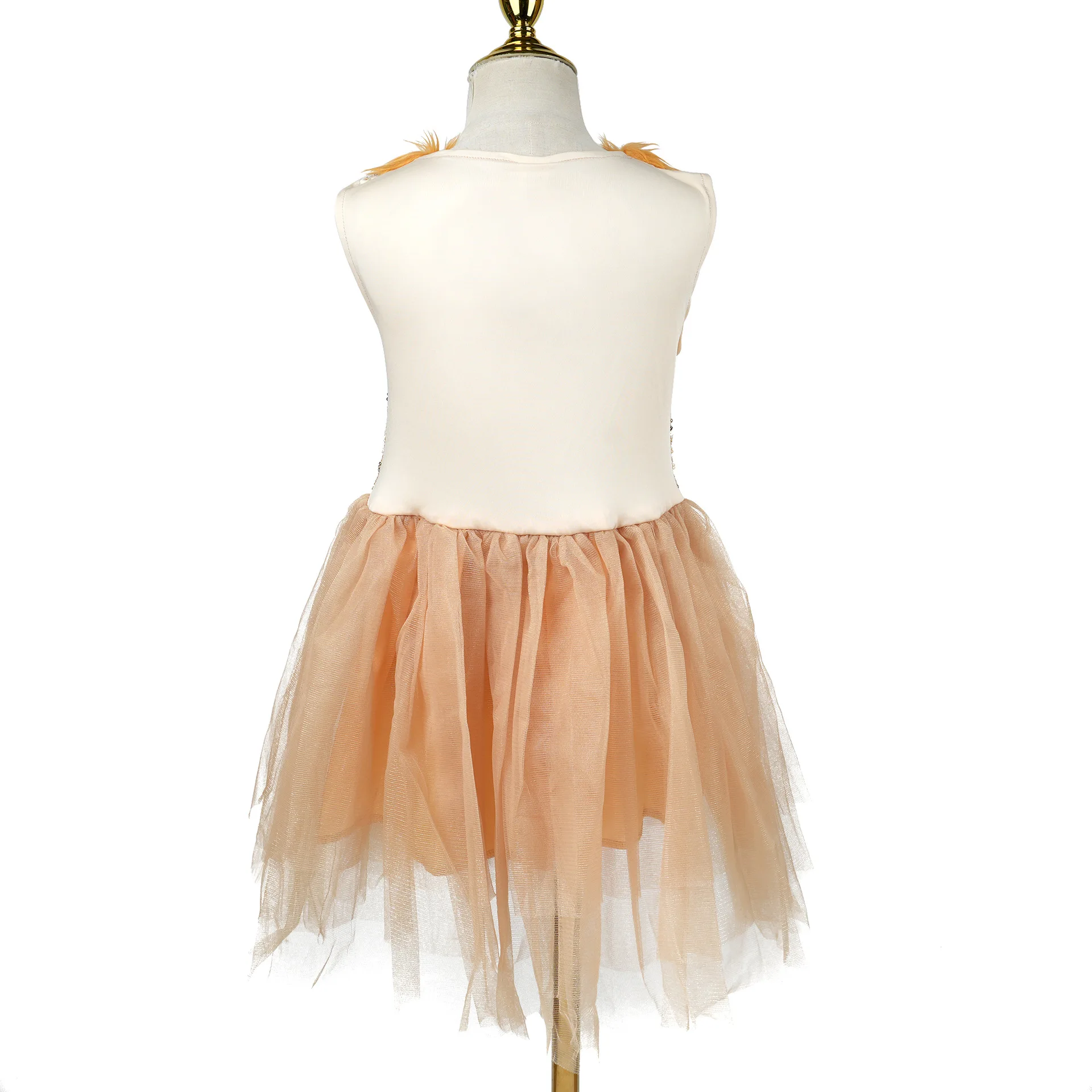 Girls Cute Lion Tulle Dress Kids Cartoon Beauty Clothing Halloween Party Outfit Children Stage Performance Show Clothing