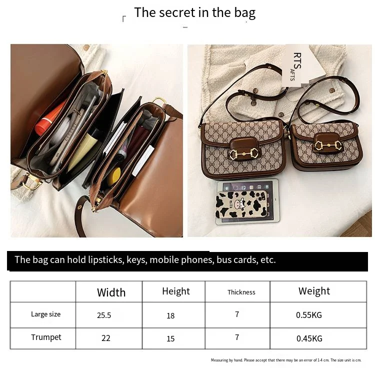 2026 Fashion Retro Saddle Bag: A Classic and Versatile Small Square Bag Suitable for Women's Daily Outings and Commutes. A Shoul