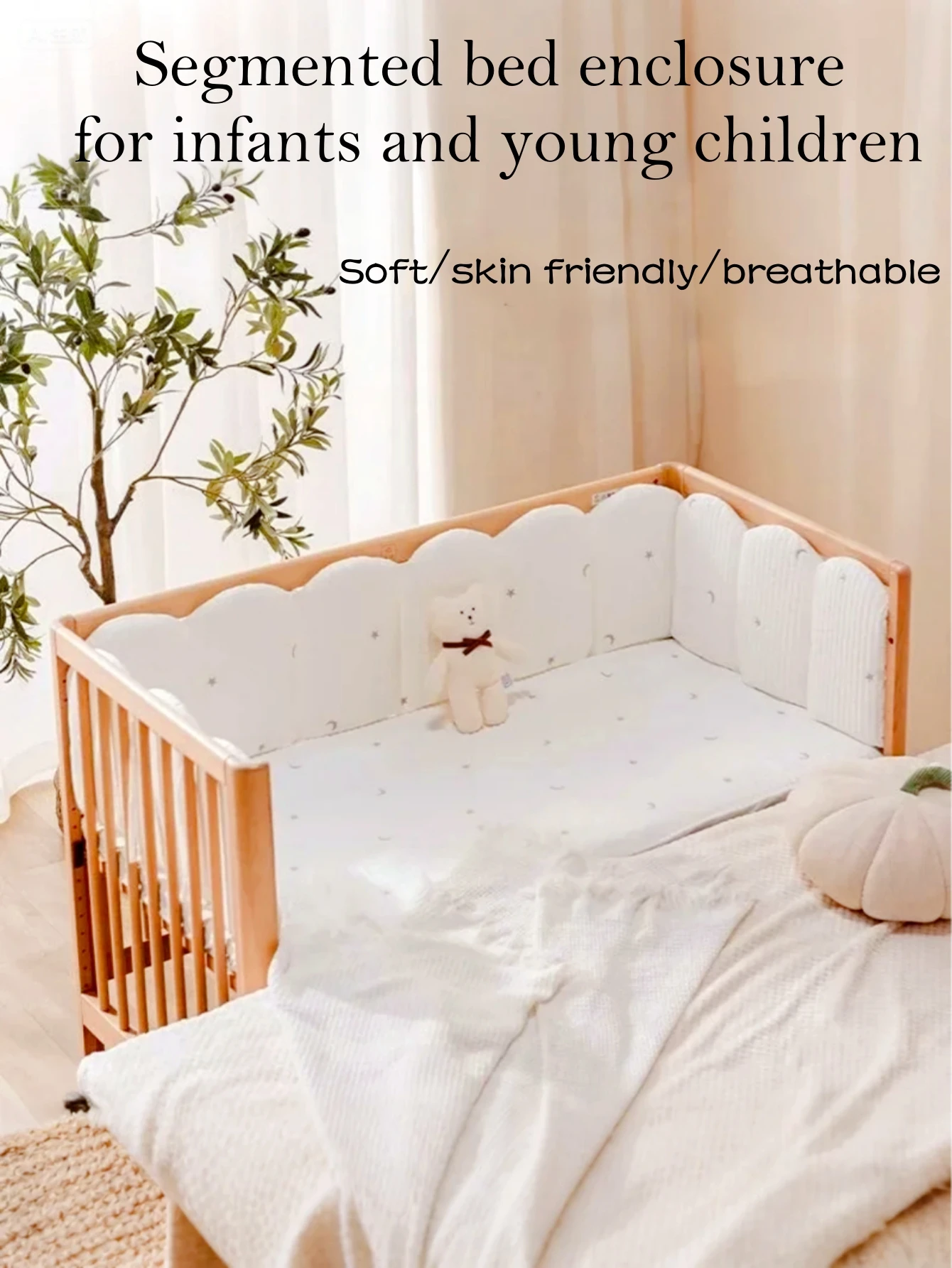 3-piece Set of Irregular Bed Frame, Baby Crib Bumper Children's and Baby Collision Prevention Baby Room Decoration 2026 New