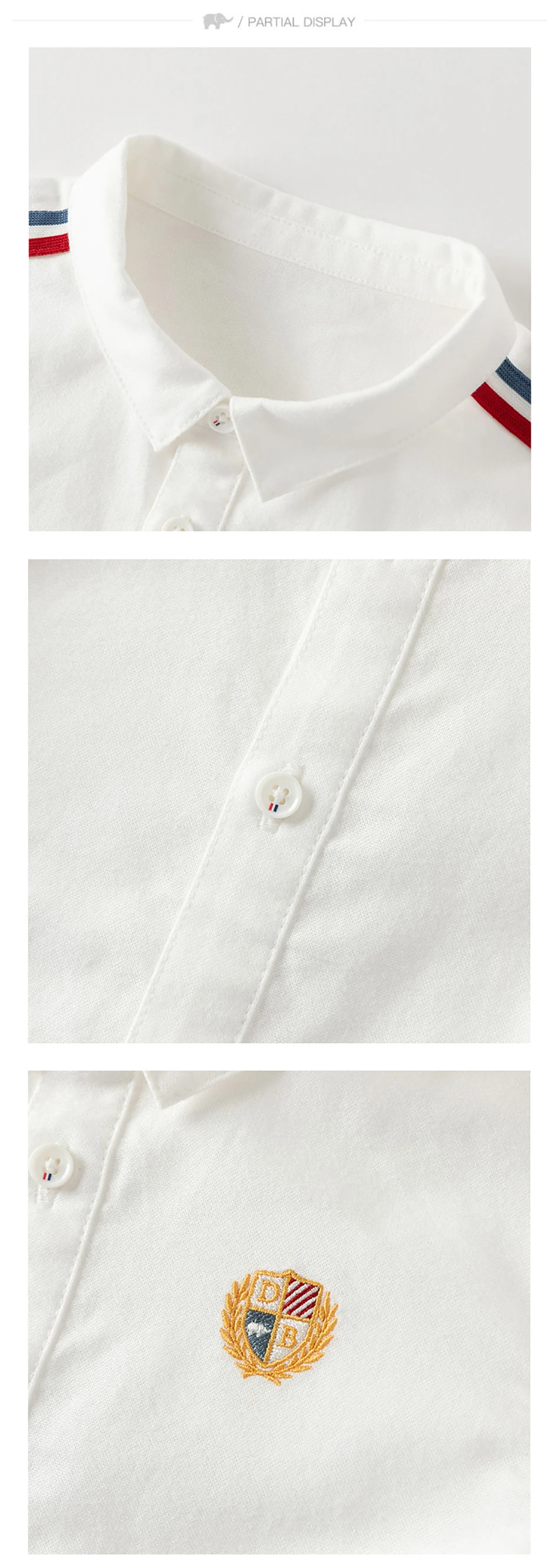 Dave Bella Children Pure Cotton Shirt Boys Clothes Autumn Spring Kids Elegant Formal Blouse Outdoor Tops College Style DB1260911