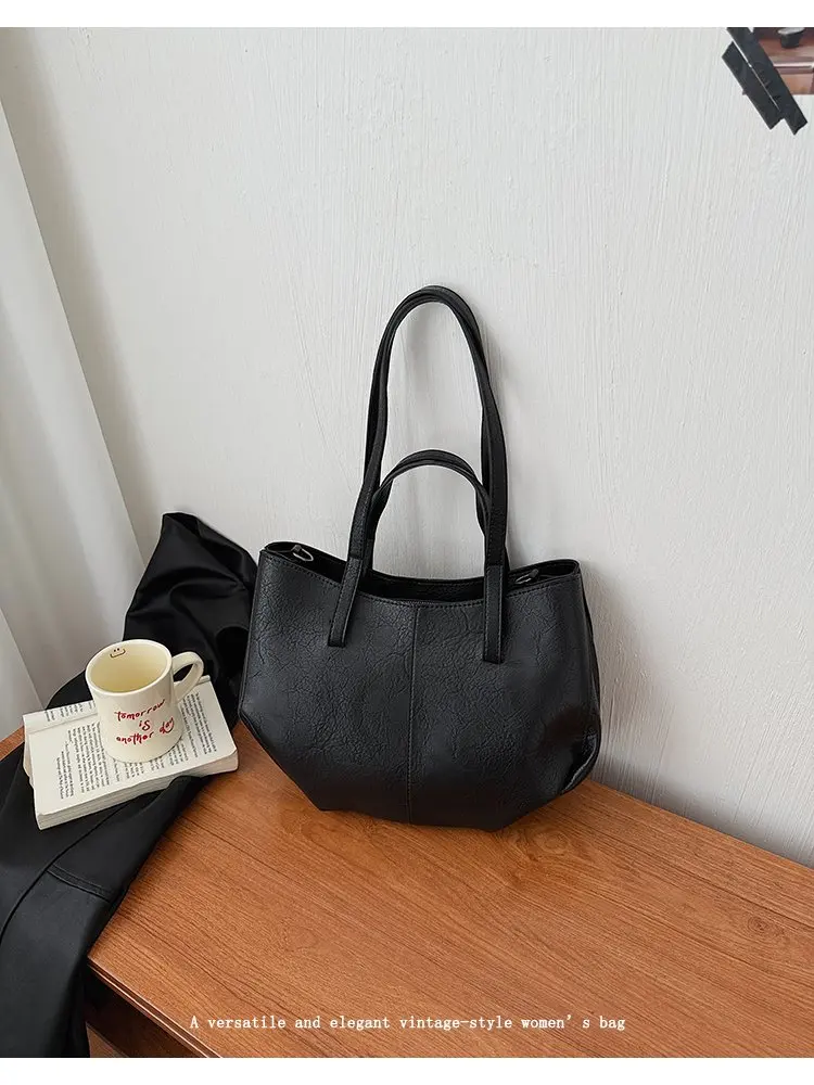 Simple Minimalist Diaper Bags For Women Elegant Designer Leather Tote Bag Vintage Trendy Luxury Commuter Bag