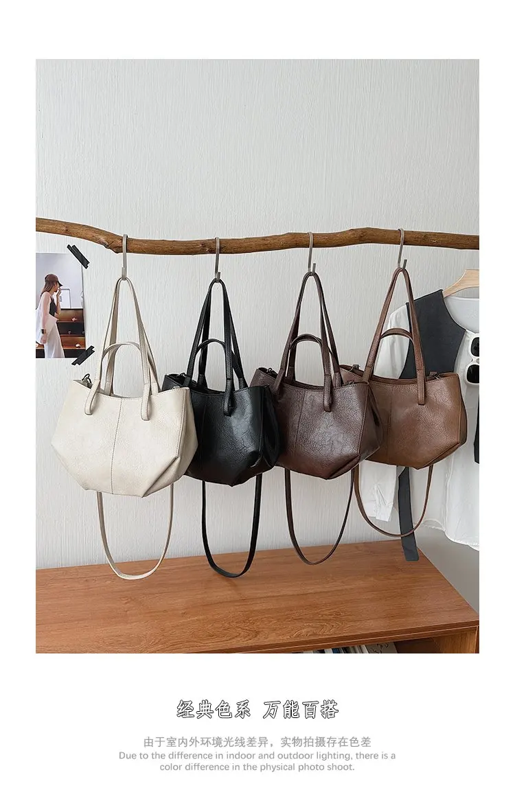 Simple Minimalist Diaper Bags For Women Elegant Designer Leather Tote Bag Vintage Trendy Luxury Commuter Bag
