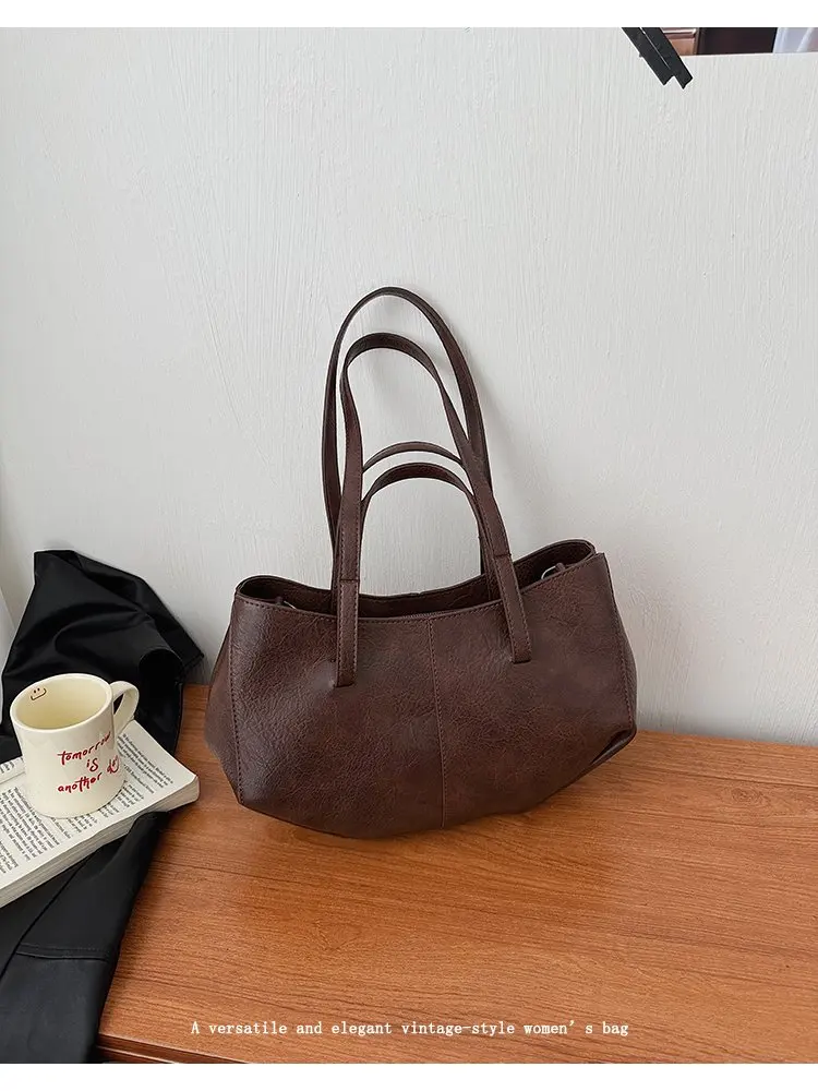 Simple Minimalist Diaper Bags For Women Elegant Designer Leather Tote Bag Vintage Trendy Luxury Commuter Bag