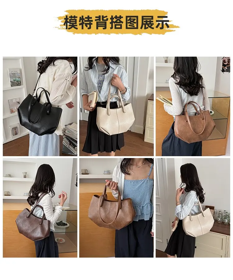 Simple Minimalist Diaper Bags For Women Elegant Designer Leather Tote Bag Vintage Trendy Luxury Commuter Bag