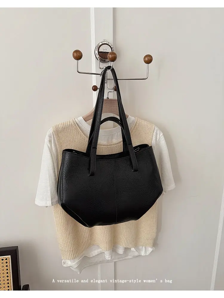 Simple Minimalist Diaper Bags For Women Elegant Designer Leather Tote Bag Vintage Trendy Luxury Commuter Bag