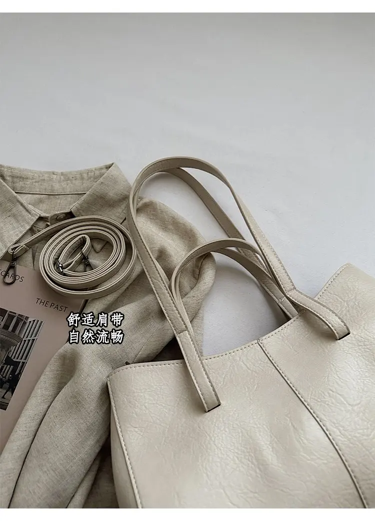 Simple Minimalist Diaper Bags For Women Elegant Designer Leather Tote Bag Vintage Trendy Luxury Commuter Bag