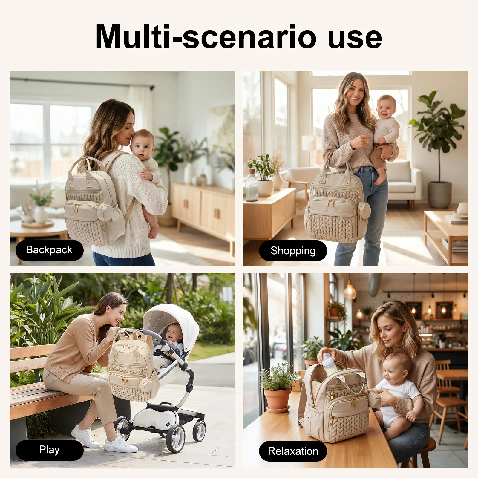Diaper Bag Backpack Baby Girl Boy Nappy Changing Station with Changing Pad Multifunctional Waterproof Nursing Mommy Travel Bag