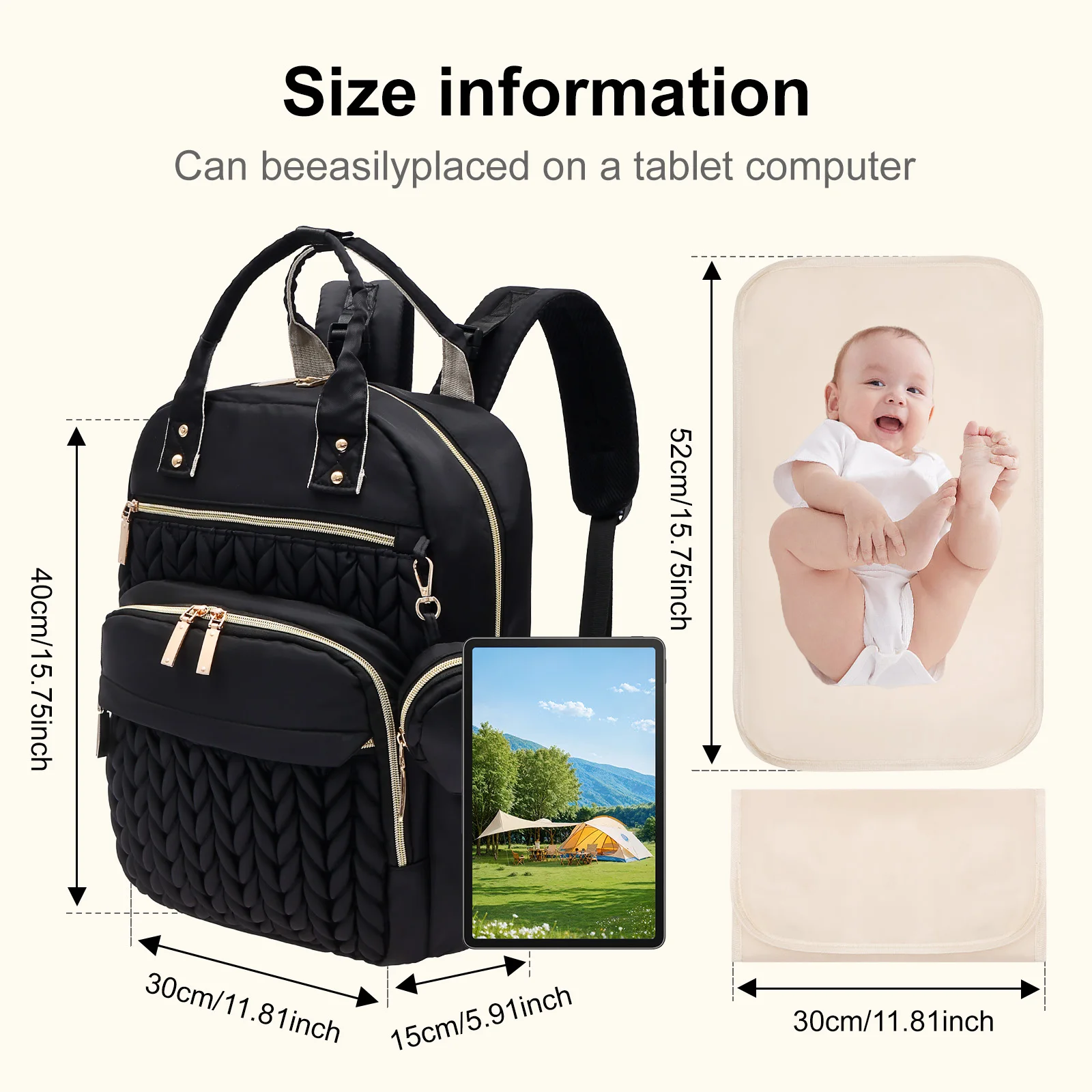 Diaper Bag Backpack Baby Girl Boy Nappy Changing Station with Changing Pad Multifunctional Waterproof Nursing Mommy Travel Bag