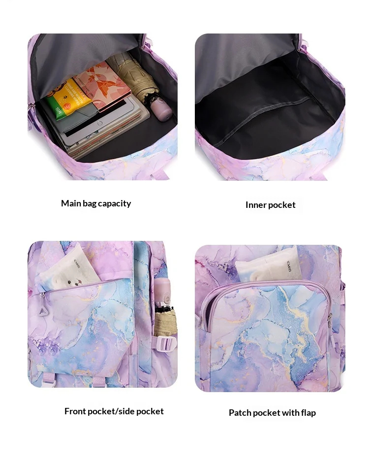 My Hero Academia Toga Himiko Print Student Backpack Lunch Bag Pencil Case Set for Girls School Supplies