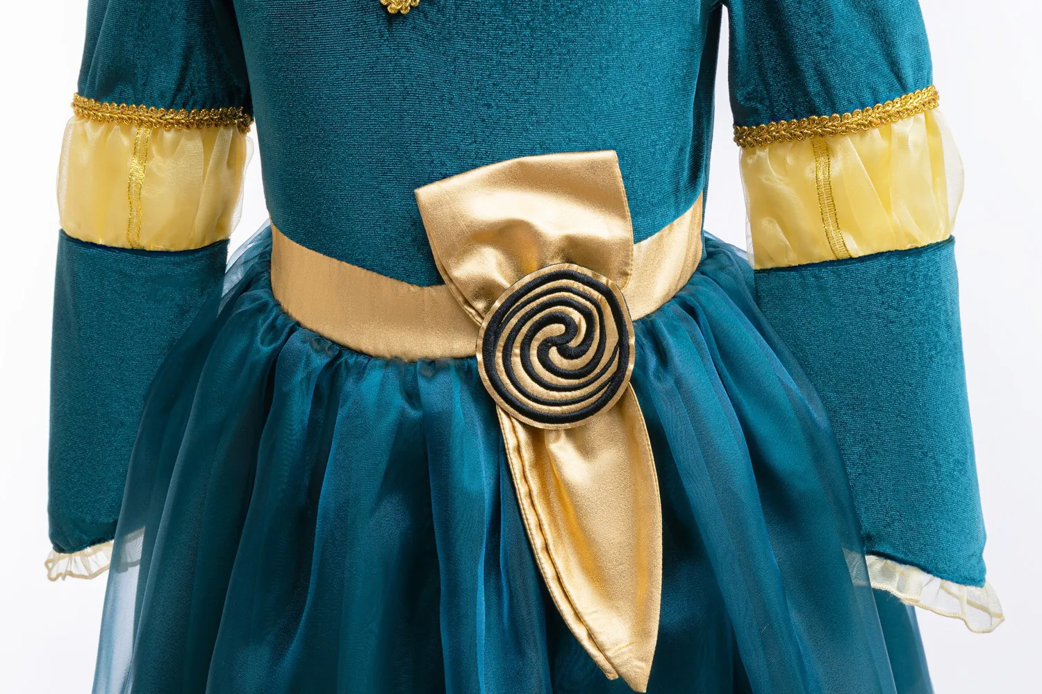 2026 Halloween Festival Party Dress Girls Cosplay Princess Merida Long Sleeves Cute Dress + Belt Accessories Set Birthday Gift