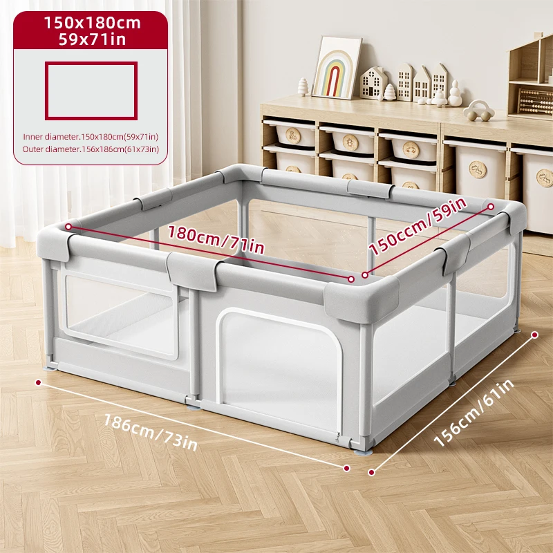 Baby Playpen - Portable Safety Play Yard Use Foldable Design for Home Travel & Playtime Creates Secure Space for Toddlers