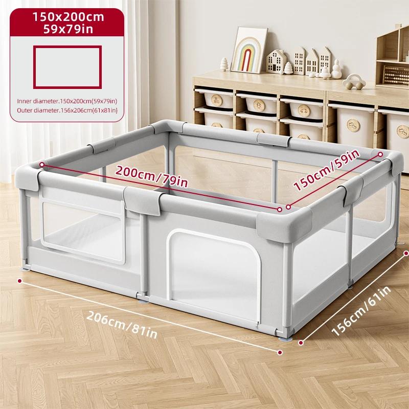 Baby Playpen - Portable Safety Play Yard Use Foldable Design for Home Travel & Playtime Creates Secure Space for Toddlers