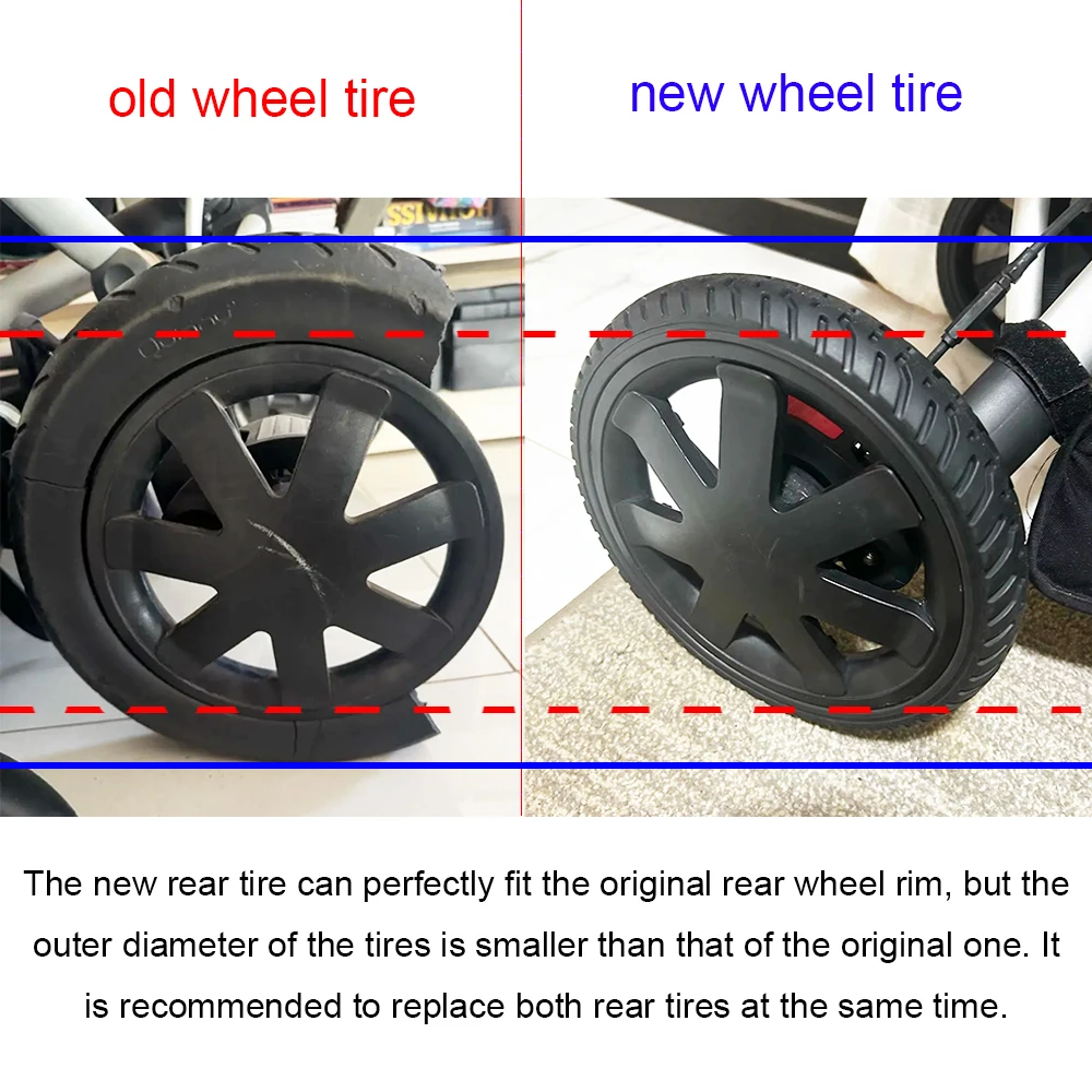 Custom Rear Tire Each For Quinny Moodd Or Buzz Xtra Back Wheel All Terrian Trye Cove With Tread DIY Baby Buggy Accessories