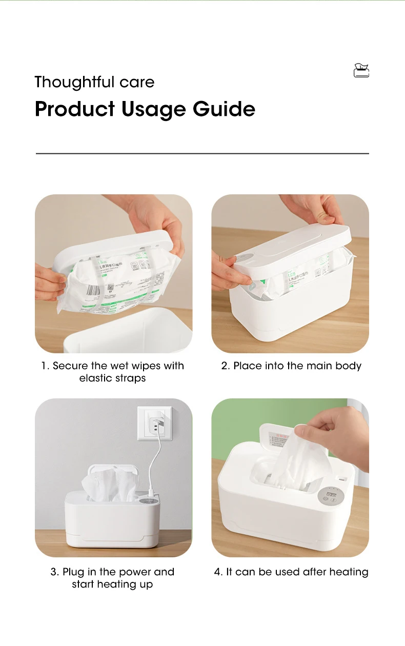 LED Display Baby Wipe Warmer Heater Wet Towel Dispenser Portable USB Charge Baby Wipe Warmer Napkin Heating Box Home/Car Use