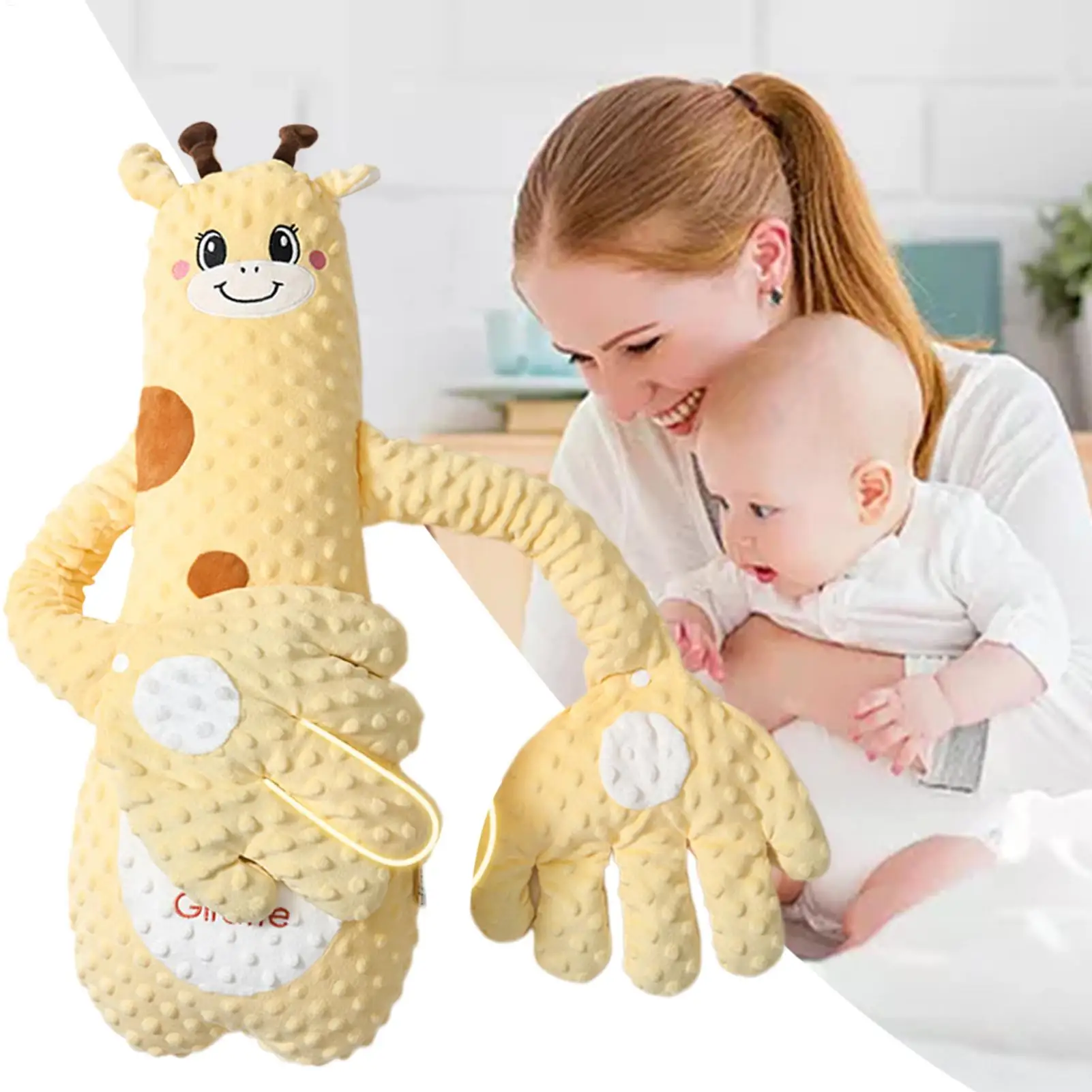 Baby Patting Pillow Stuffed Animal Shape Crib Soother Cushion 3 Adjustable Modes Interactive Cozy Companion For Car Seat