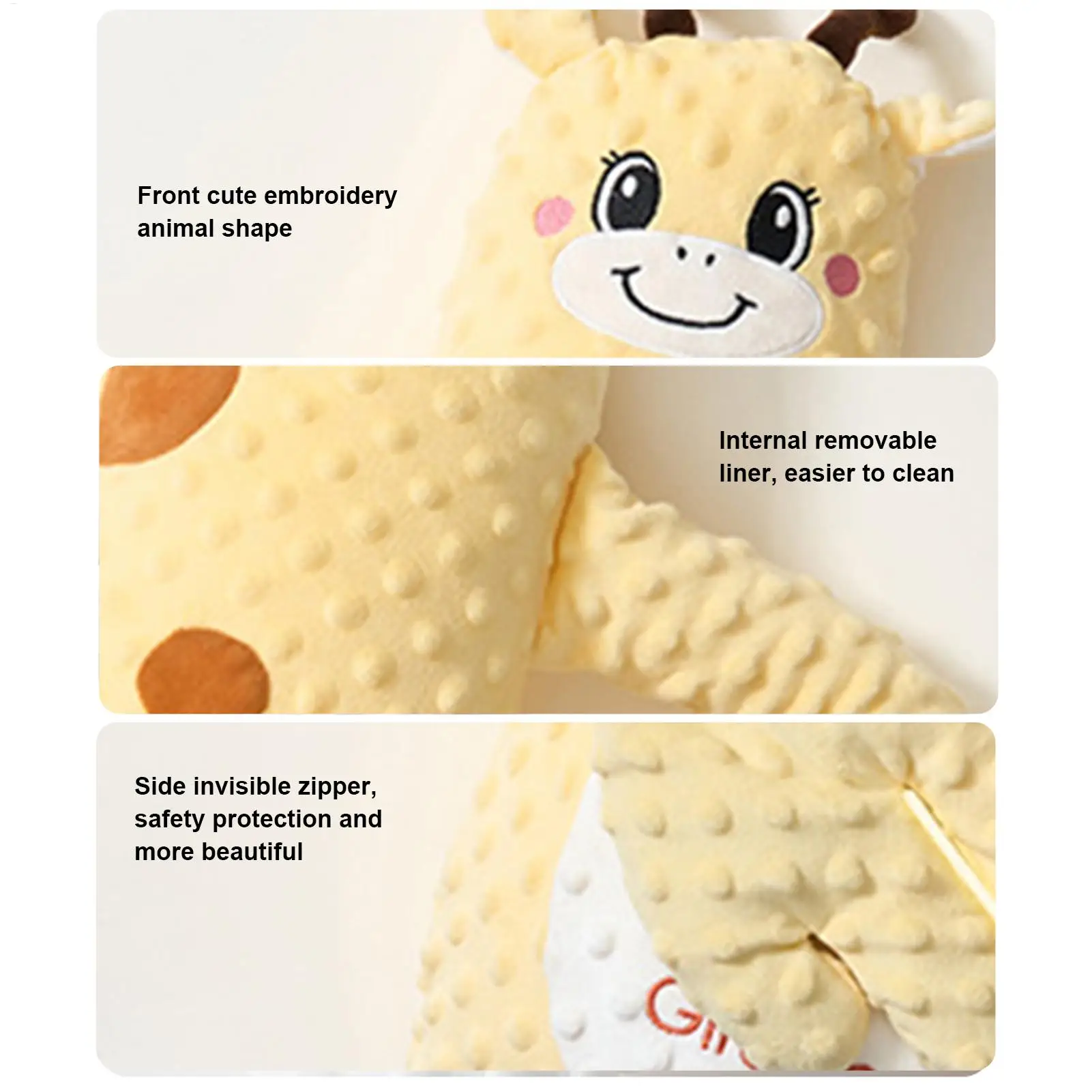 Baby Patting Pillow Stuffed Animal Shape Crib Soother Cushion 3 Adjustable Modes Interactive Cozy Companion For Car Seat