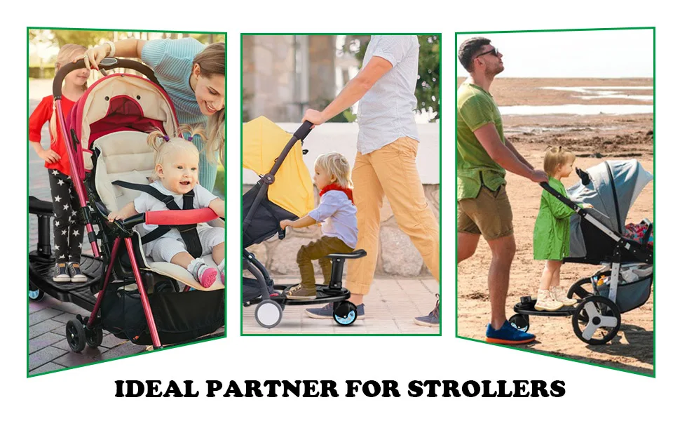 Buggy Board with Seat, Stroller Auxiliary Pedal Portable Kiddy Boards Standing Board, Removable and Assembling