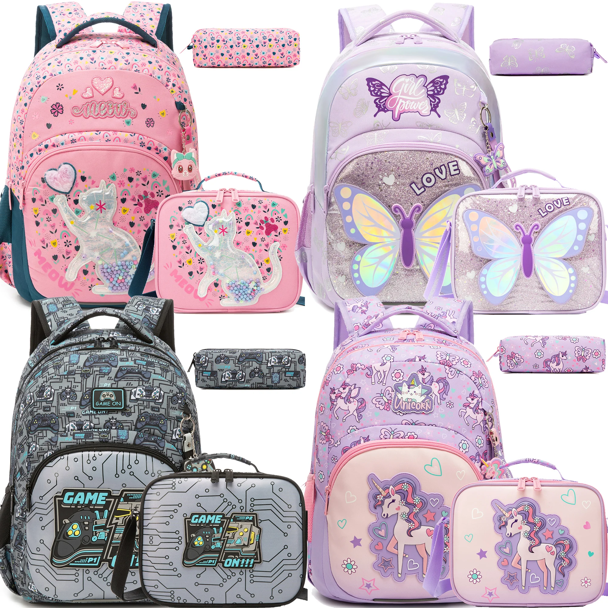 School Backpack for Boys Kids Backpack for Boys Primary School Daypack Elementary Students Kids Schoolbag with Lunch Bag