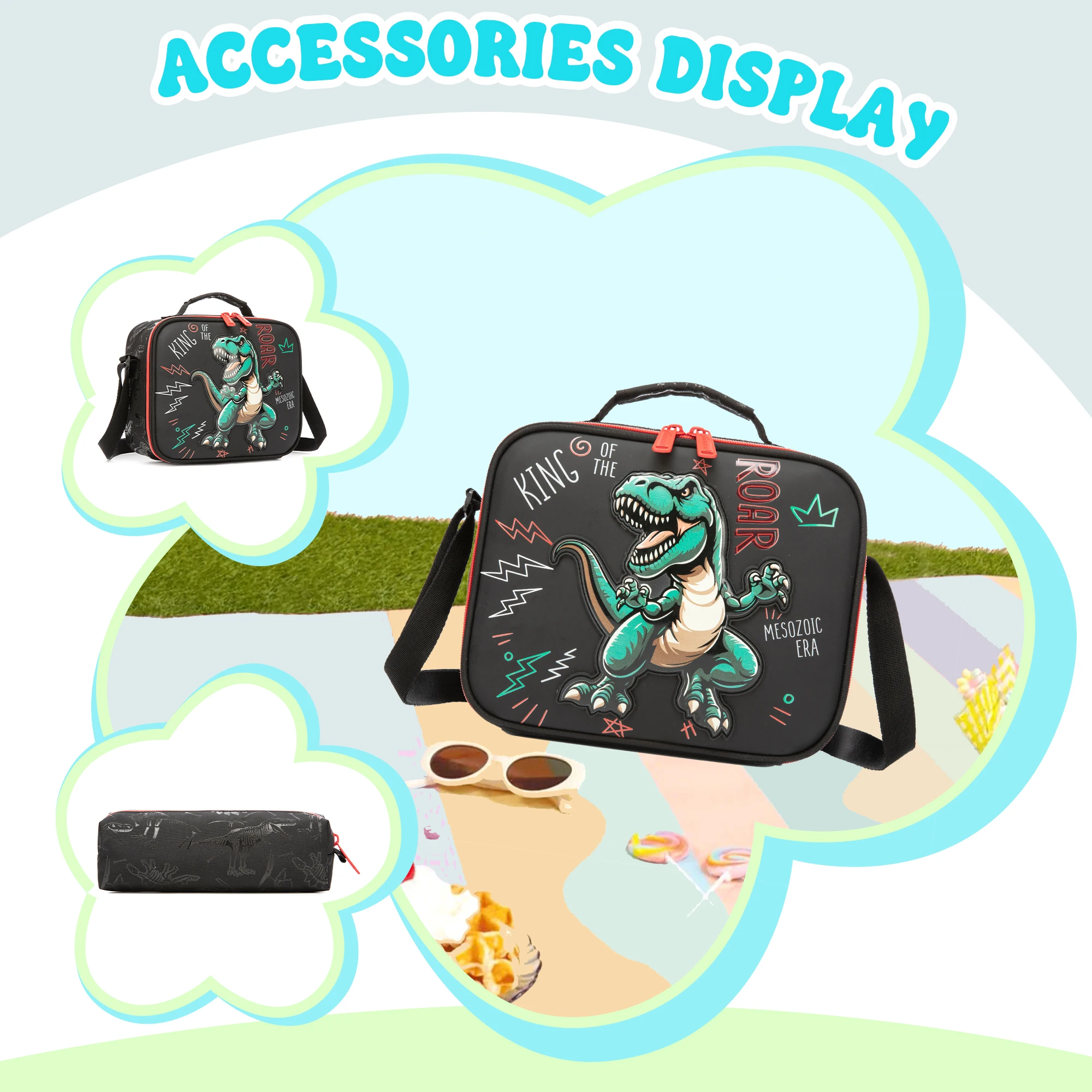 School Backpack for Boys Kids Backpack for Boys Primary School Daypack Elementary Students Kids Schoolbag with Lunch Bag
