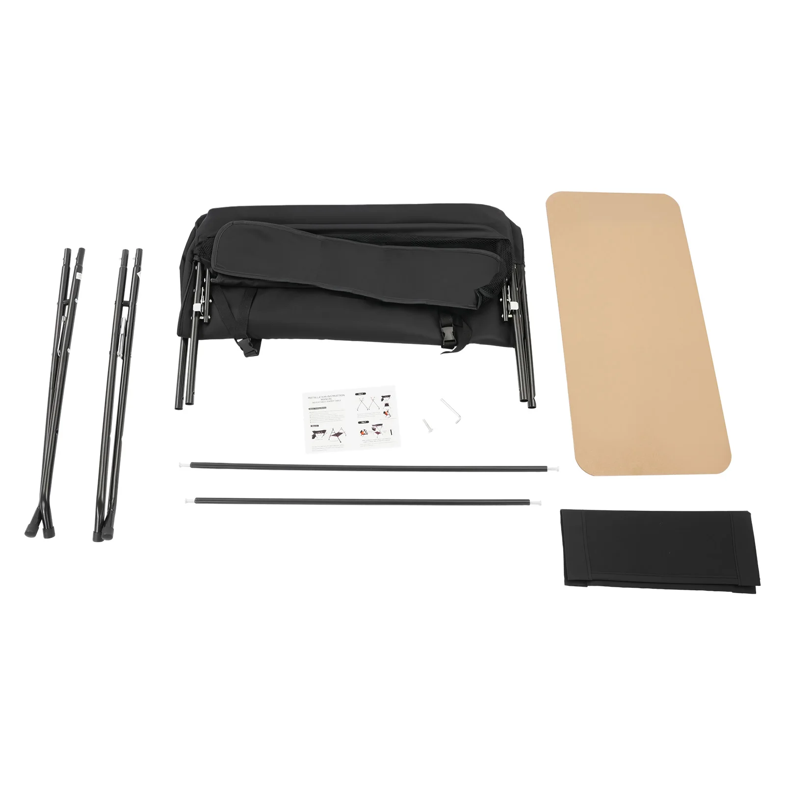 37.8inch Black Portable Baby Diaper Changing Station, Foldable Freestanding Diaper Changing Table for 0-12 Months Age