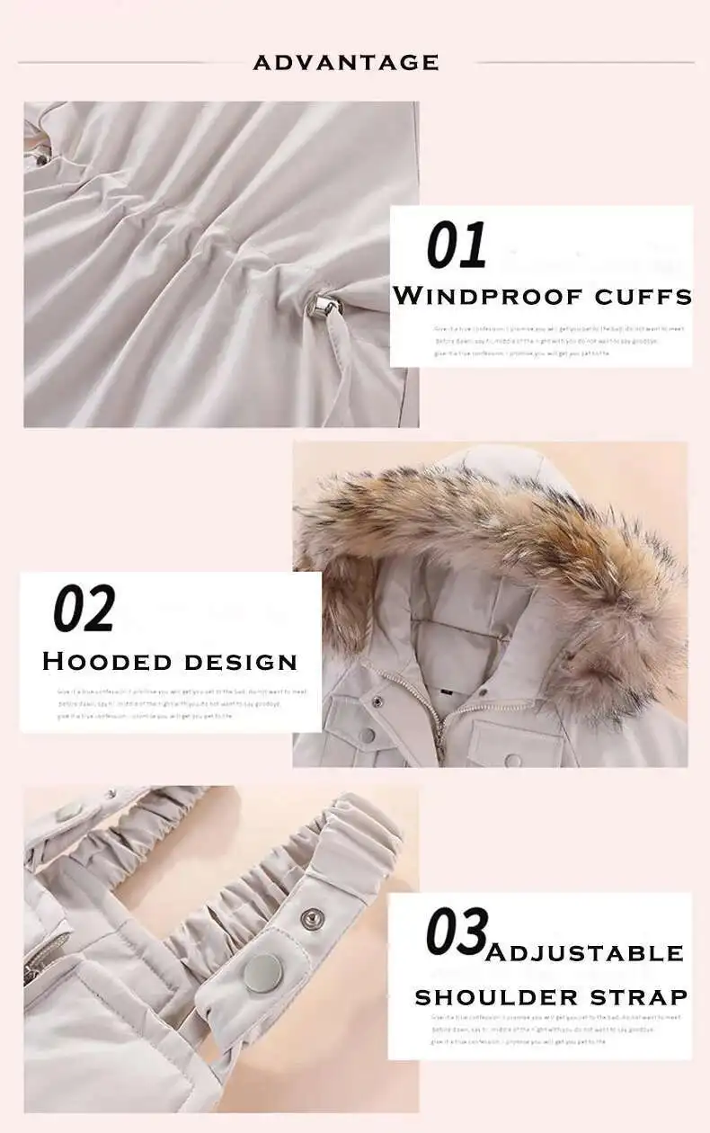 Baby Winter down Jacket Coat and Jumpsuit for Children Clothing Set 2 PCS Thicken Clothes Warm Jacket for Girls Infant Snowsuit