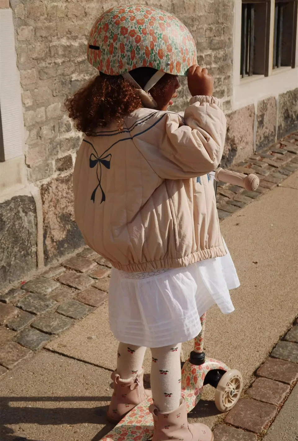 -Cute Fruit Kitten Candy Pattern Embroidered Winter Coat Zipper Baseball Jacket for Children Back Printed 2026 New Children Coat