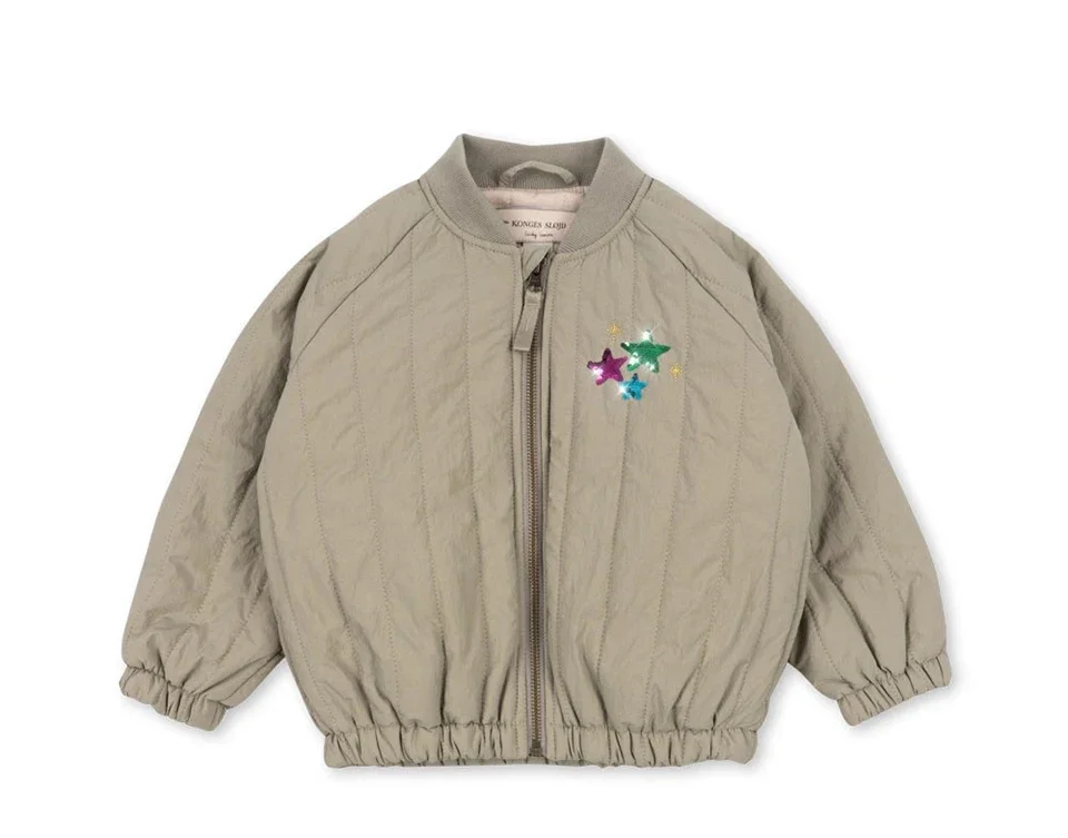 -Cute Fruit Kitten Candy Pattern Embroidered Winter Coat Zipper Baseball Jacket for Children Back Printed 2026 New Children Coat