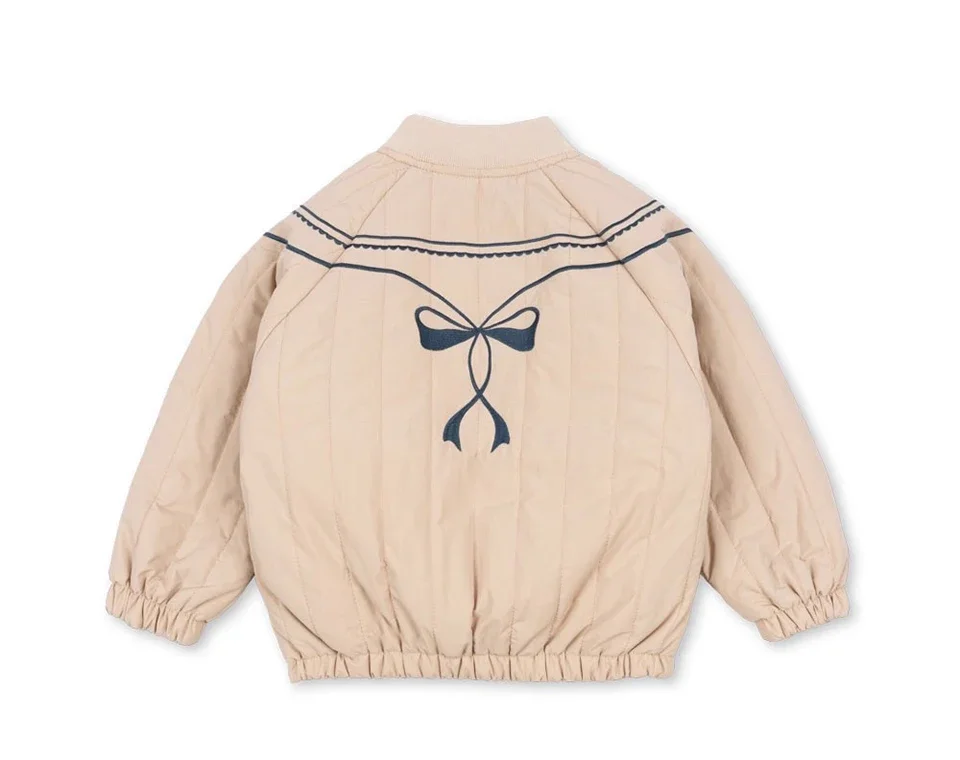 -Cute Fruit Kitten Candy Pattern Embroidered Winter Coat Zipper Baseball Jacket for Children Back Printed 2026 New Children Coat
