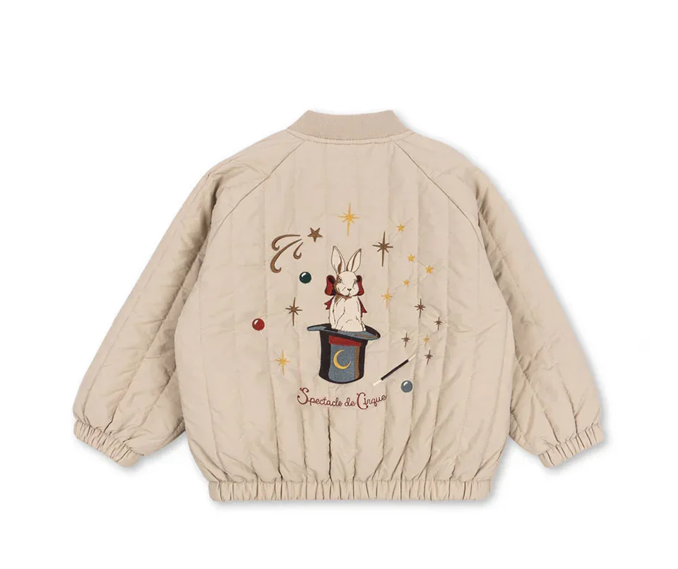 -Cute Fruit Kitten Candy Pattern Embroidered Winter Coat Zipper Baseball Jacket for Children Back Printed 2026 New Children Coat