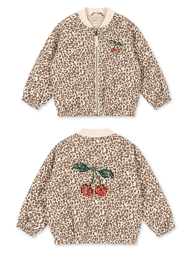 -Cute Fruit Kitten Candy Pattern Embroidered Winter Coat Zipper Baseball Jacket for Children Back Printed 2026 New Children Coat