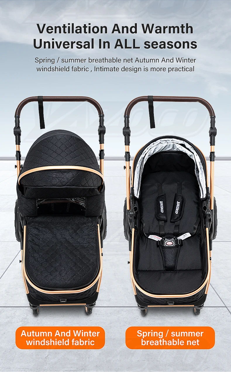 Deluxe Switchable 3-in-1 Compact Fold Baby Carriage Travel Bundle Equipped With Fully Qualified EU Infant Safety Seat, Easy To Carry Design For Family Daily Trips, Complimentary Worldwide Free Delivery