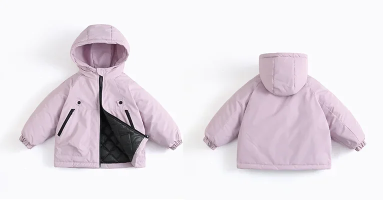 Kids Hooded Ski Jacket Winter Snow Coat Waterproof Windproof Outdoor Padded Jacket with Quilted Lining Boys Girls Warm Outwear