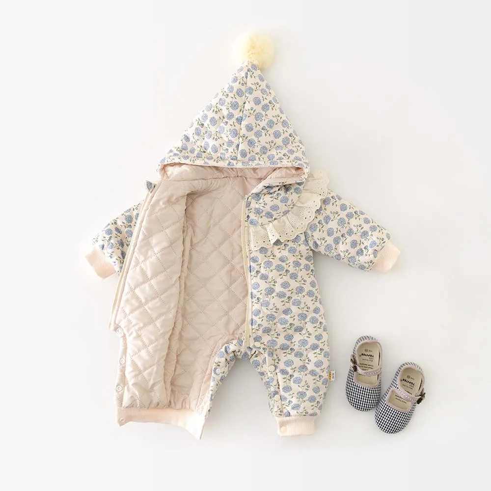2026 Winter Plush Thicken Baby Romper Toddler Girls Boys Jumpsuit One-Pieces Bodysuits Baby Padded Thickened Crawling Suit