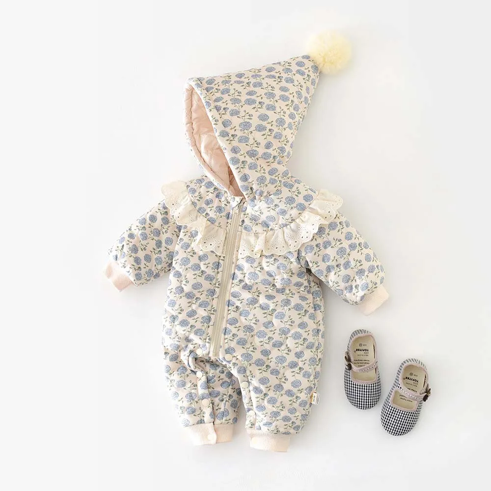 2026 Winter Plush Thicken Baby Romper Toddler Girls Boys Jumpsuit One-Pieces Bodysuits Baby Padded Thickened Crawling Suit
